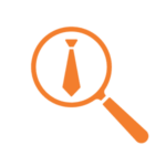 Solid Orange Professional Recruiting Search Icon