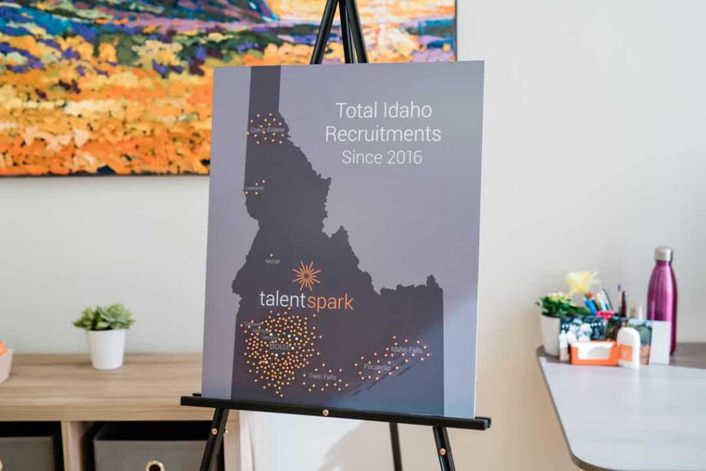 Talent Spark Map of Total Idaho Recruitment Since 2016