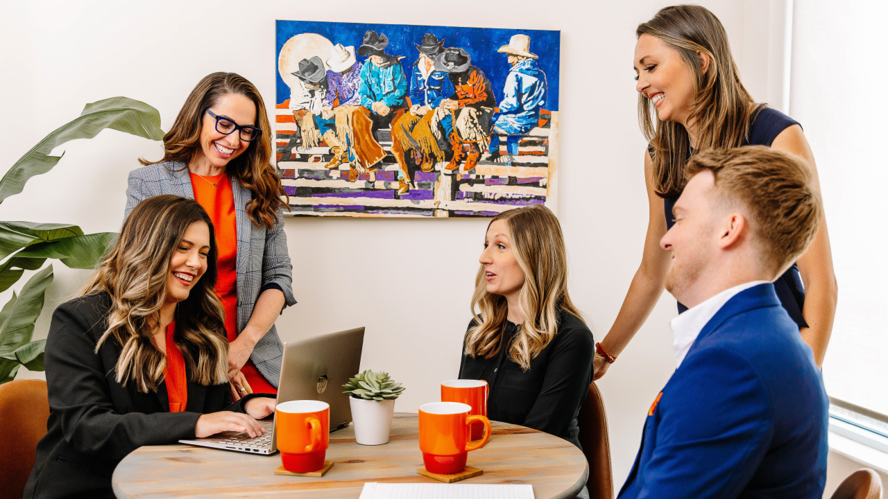 Women talking around a table
